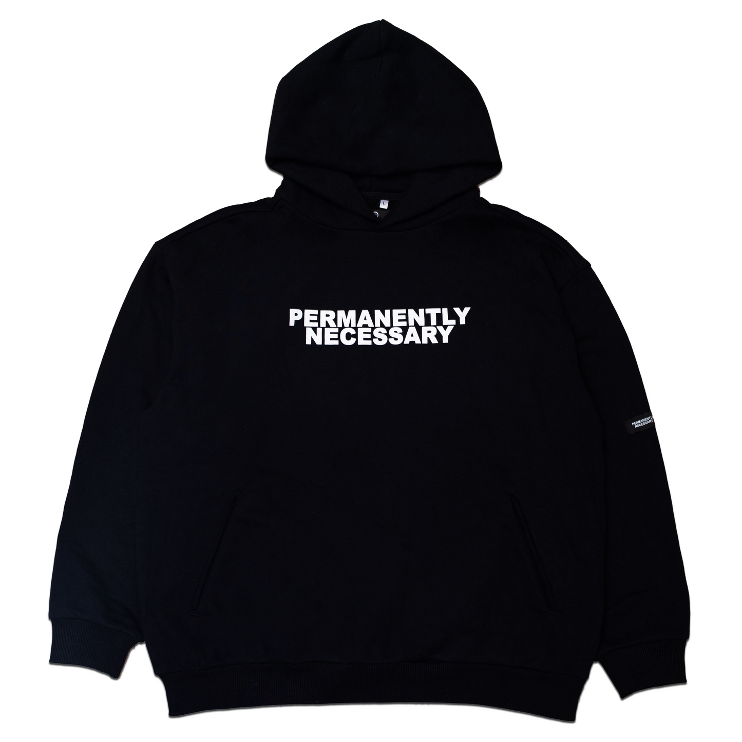 PERMANENTLY NECESSARY LOGO HOODIE (BLACK)